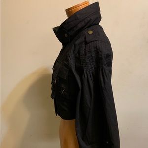 Cropped military style black jacket